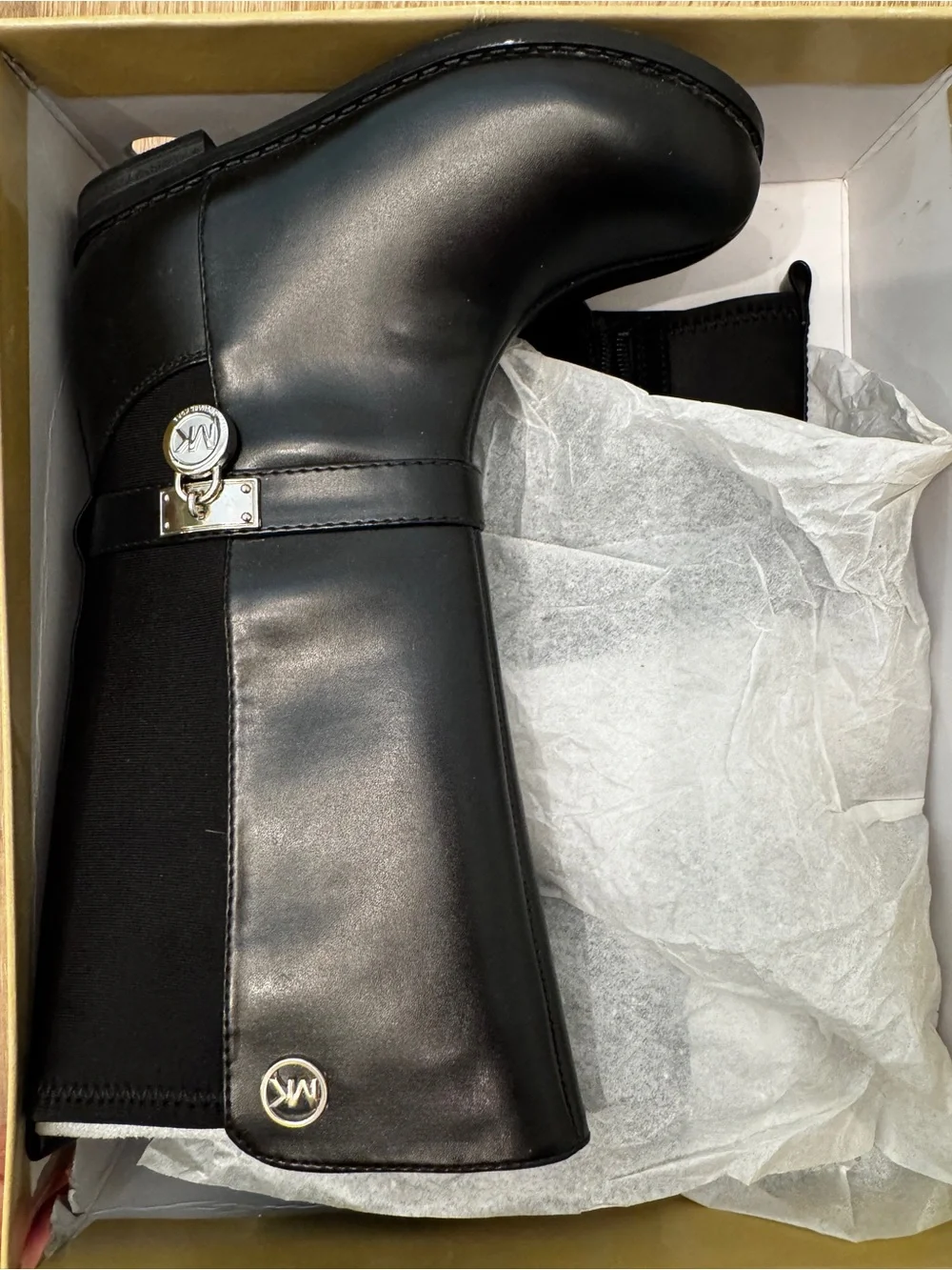 Michael Kors Parson 14 Girls Black Riding Boots Size 10 NEW IN BOX